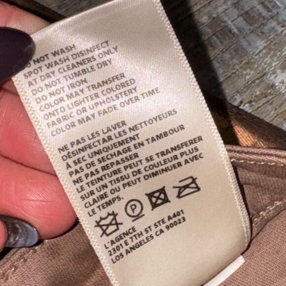 🔥 L'Agence Margot in Pine Bark Bronze Foil Crackle High Rise Skinny pants sz 27 - Picture 10 of 10